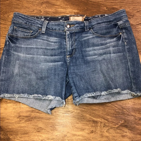 PAIGE Jimmy Jimmy size 29 raw hem Jean Shorts - Picture 2 of 5